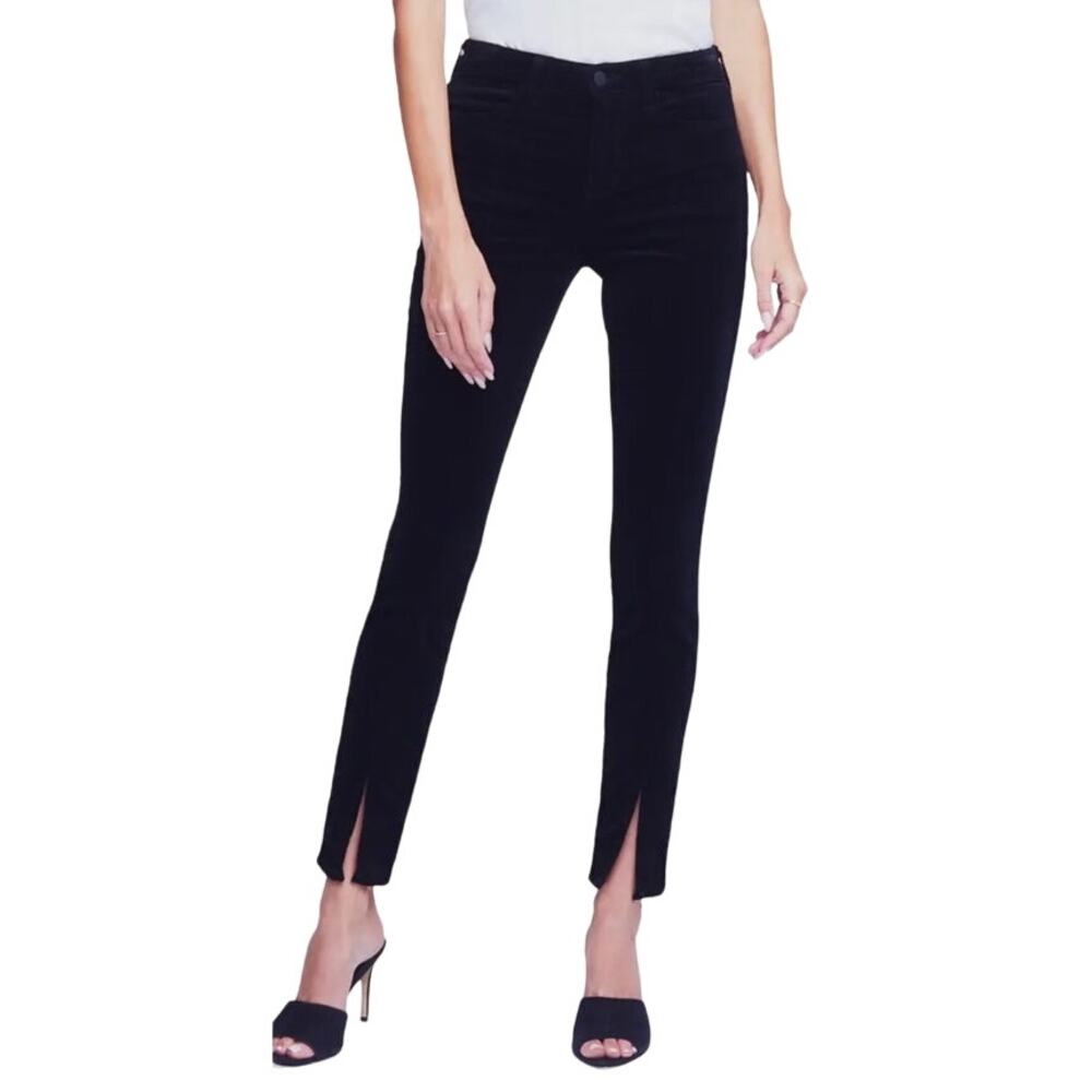 L'Agence Jeans Jyothi Velvet High Waist Split Ankle Skinny black size 31